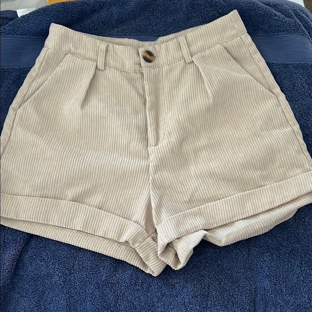 Women's Tan Corduroy Shorts